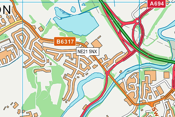 NE21 5NX map - OS VectorMap District (Ordnance Survey) NE21 5NX map - OS VectorMap District (Ordnance Survey)