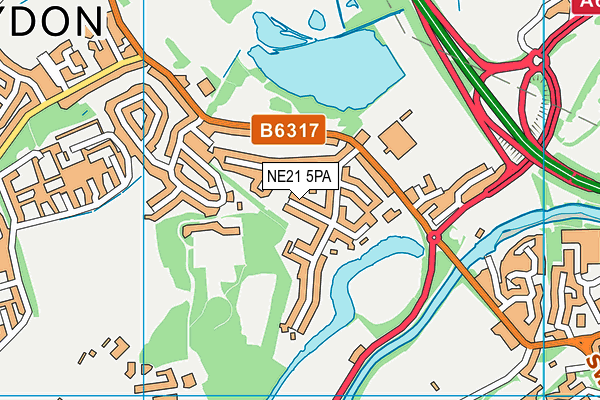 NE21 5PA map - OS VectorMap District (Ordnance Survey) NE21 5PA map - OS VectorMap District (Ordnance Survey)