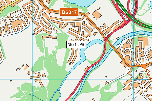 NE21 5PB map - OS VectorMap District (Ordnance Survey) NE21 5PB map - OS VectorMap District (Ordnance Survey)