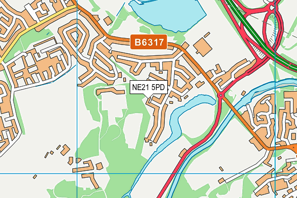 NE21 5PD map - OS VectorMap District (Ordnance Survey) NE21 5PD map - OS VectorMap District (Ordnance Survey)