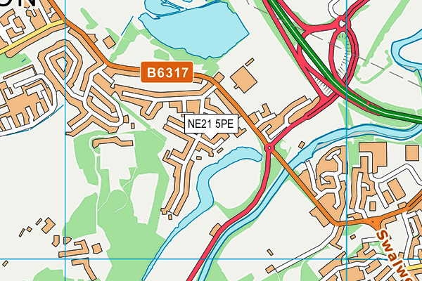 NE21 5PE map - OS VectorMap District (Ordnance Survey) NE21 5PE map - OS VectorMap District (Ordnance Survey)