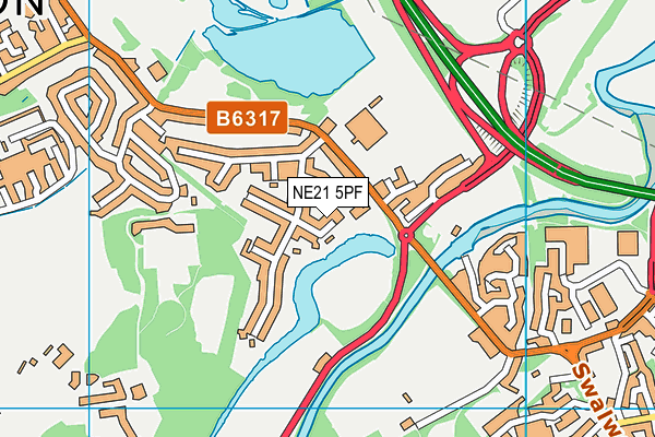 NE21 5PF map - OS VectorMap District (Ordnance Survey) NE21 5PF map - OS VectorMap District (Ordnance Survey)