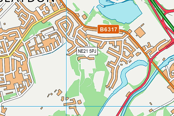 NE21 5PJ map - OS VectorMap District (Ordnance Survey) NE21 5PJ map - OS VectorMap District (Ordnance Survey)
