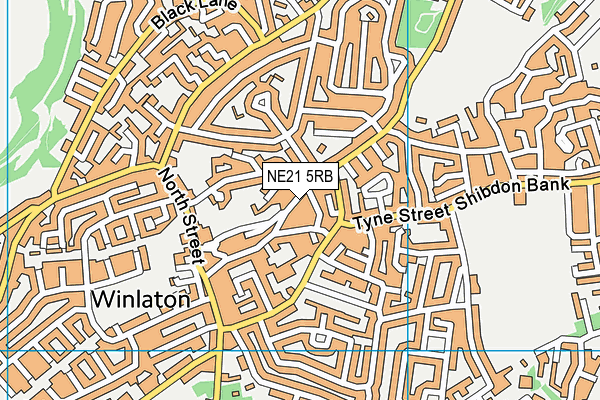 NE21 5RB map - OS VectorMap District (Ordnance Survey) NE21 5RB map - OS VectorMap District (Ordnance Survey)