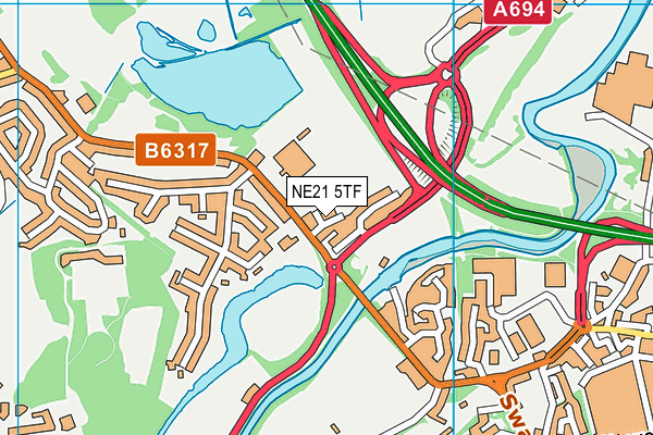 NE21 5TF map - OS VectorMap District (Ordnance Survey) NE21 5TF map - OS VectorMap District (Ordnance Survey)