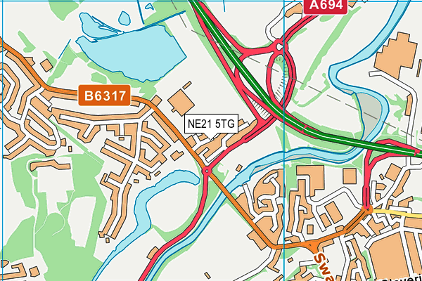 NE21 5TG map - OS VectorMap District (Ordnance Survey) NE21 5TG map - OS VectorMap District (Ordnance Survey)