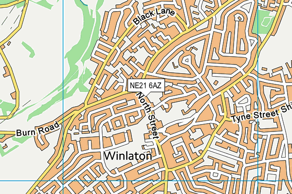 NE21 6AZ map - OS VectorMap District (Ordnance Survey) NE21 6AZ map - OS VectorMap District (Ordnance Survey)