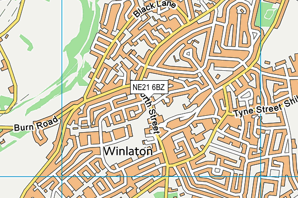 NE21 6BZ map - OS VectorMap District (Ordnance Survey)