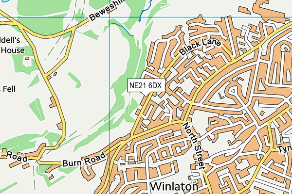 NE21 6DX map - OS VectorMap District (Ordnance Survey)