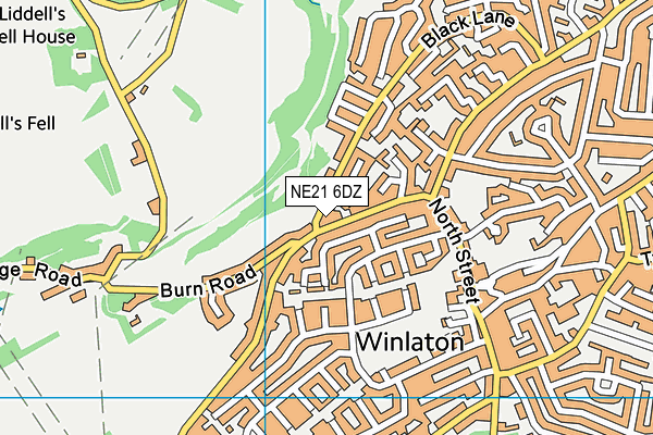 NE21 6DZ map - OS VectorMap District (Ordnance Survey) NE21 6DZ map - OS VectorMap District (Ordnance Survey)