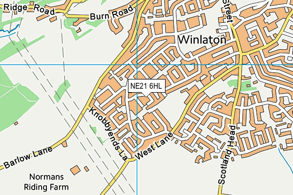 NE21 6HL map - OS VectorMap District (Ordnance Survey)