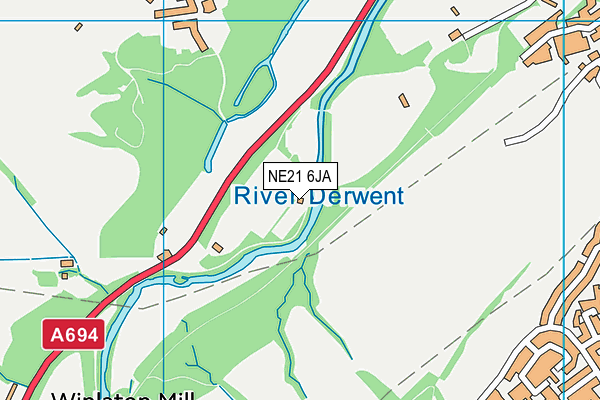 NE21 6JA map - OS VectorMap District (Ordnance Survey)