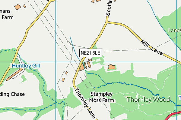 NE21 6LE map - OS VectorMap District (Ordnance Survey)