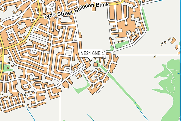 NE21 6NE map - OS VectorMap District (Ordnance Survey)