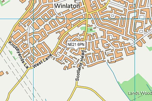 NE21 6PN map - OS VectorMap District (Ordnance Survey)