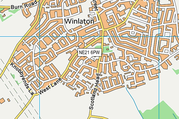 NE21 6PW map - OS VectorMap District (Ordnance Survey) NE21 6PW map - OS VectorMap District (Ordnance Survey)