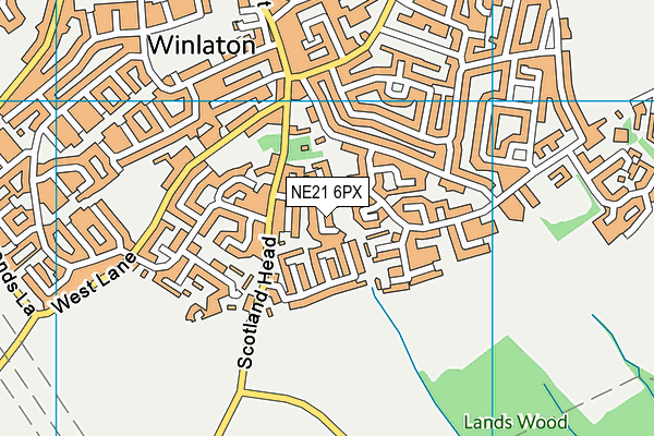 NE21 6PX map - OS VectorMap District (Ordnance Survey) NE21 6PX map - OS VectorMap District (Ordnance Survey)