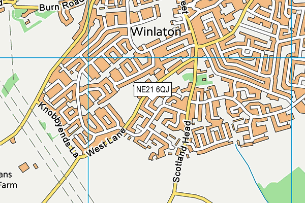 NE21 6QJ map - OS VectorMap District (Ordnance Survey) NE21 6QJ map - OS VectorMap District (Ordnance Survey)