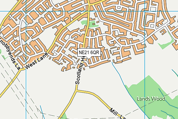 NE21 6QR map - OS VectorMap District (Ordnance Survey)