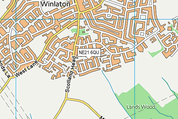 NE21 6QU map - OS VectorMap District (Ordnance Survey)