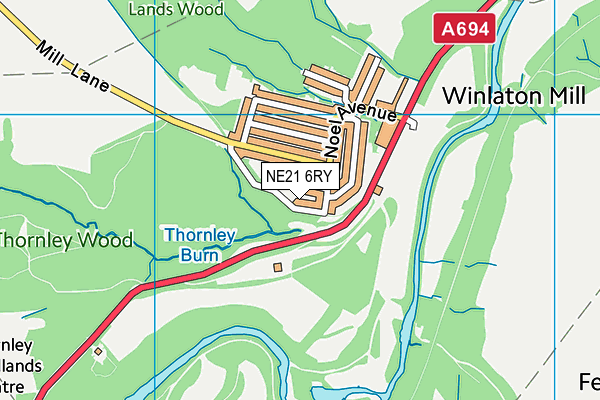 NE21 6RY map - OS VectorMap District (Ordnance Survey) NE21 6RY map - OS VectorMap District (Ordnance Survey)