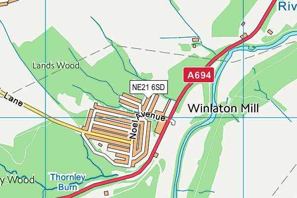 NE21 6SD map - OS VectorMap District (Ordnance Survey) NE21 6SD map - OS VectorMap District (Ordnance Survey)
