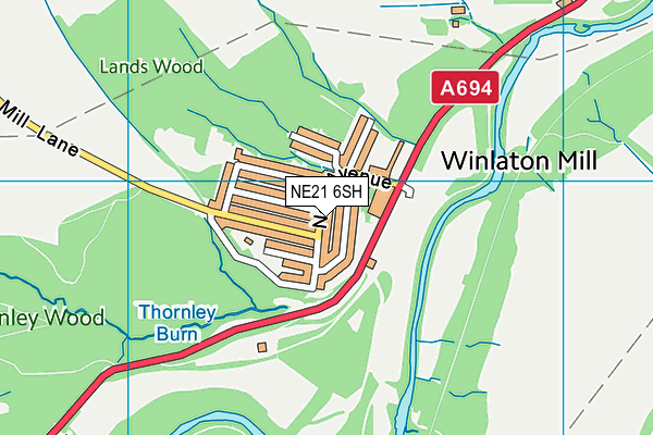 NE21 6SH map - OS VectorMap District (Ordnance Survey) NE21 6SH map - OS VectorMap District (Ordnance Survey)