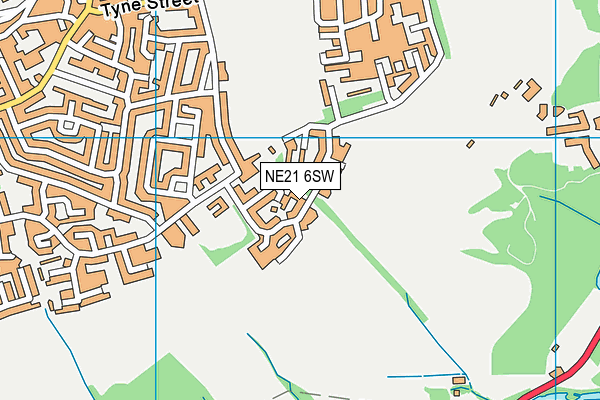 NE21 6SW map - OS VectorMap District (Ordnance Survey)