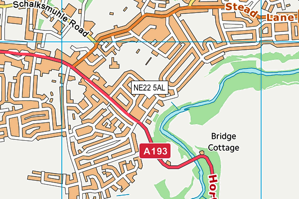 NE22 5AL map - OS VectorMap District (Ordnance Survey) NE22 5AL map - OS VectorMap District (Ordnance Survey)
