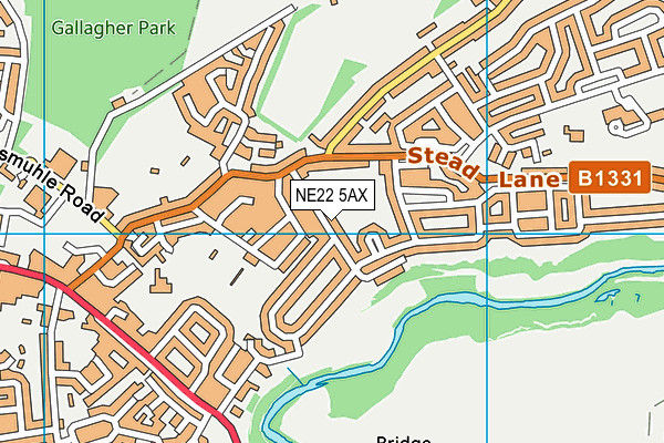 NE22 5AX map - OS VectorMap District (Ordnance Survey) NE22 5AX map - OS VectorMap District (Ordnance Survey)