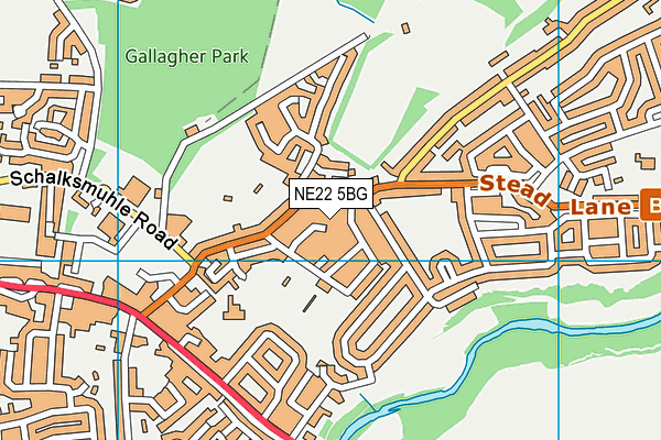 NE22 5BG map - OS VectorMap District (Ordnance Survey) NE22 5BG map - OS VectorMap District (Ordnance Survey)