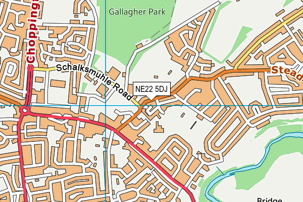 NE22 5DJ map - OS VectorMap District (Ordnance Survey) NE22 5DJ map - OS VectorMap District (Ordnance Survey)