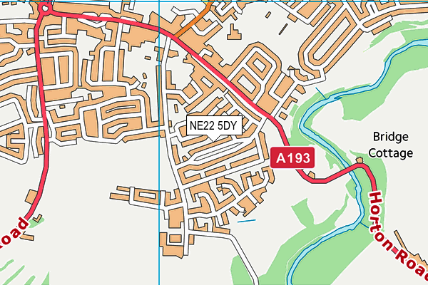 NE22 5DY map - OS VectorMap District (Ordnance Survey) NE22 5DY map - OS VectorMap District (Ordnance Survey)