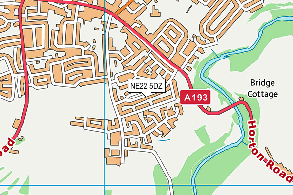 NE22 5DZ map - OS VectorMap District (Ordnance Survey) NE22 5DZ map - OS VectorMap District (Ordnance Survey)
