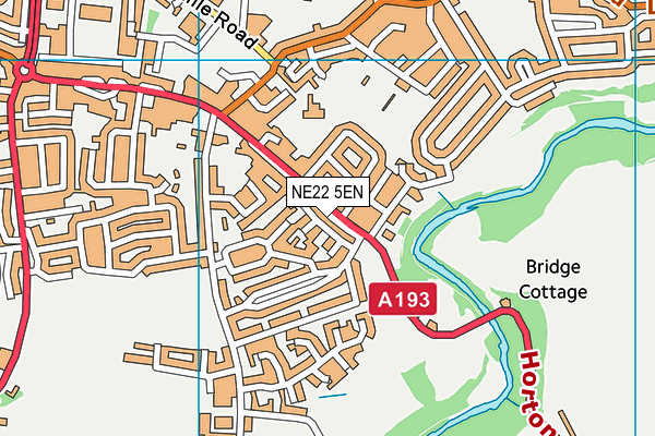 NE22 5EN map - OS VectorMap District (Ordnance Survey) NE22 5EN map - OS VectorMap District (Ordnance Survey)