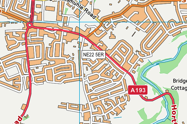 NE22 5ER map - OS VectorMap District (Ordnance Survey) NE22 5ER map - OS VectorMap District (Ordnance Survey)