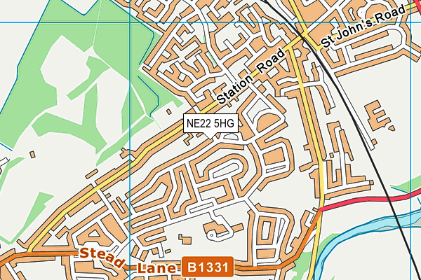 NE22 5HG map - OS VectorMap District (Ordnance Survey) NE22 5HG map - OS VectorMap District (Ordnance Survey)