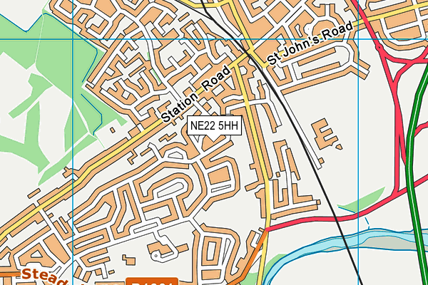 NE22 5HH map - OS VectorMap District (Ordnance Survey) NE22 5HH map - OS VectorMap District (Ordnance Survey)