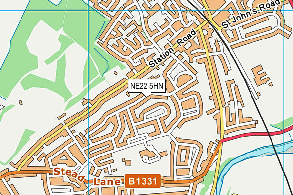NE22 5HN map - OS VectorMap District (Ordnance Survey) NE22 5HN map - OS VectorMap District (Ordnance Survey)