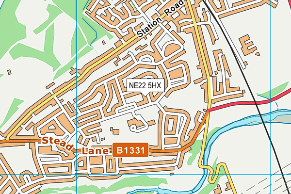 NE22 5HX map - OS VectorMap District (Ordnance Survey) NE22 5HX map - OS VectorMap District (Ordnance Survey)