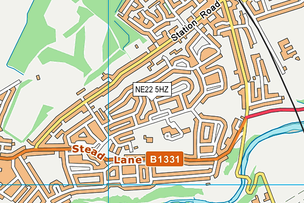 NE22 5HZ map - OS VectorMap District (Ordnance Survey) NE22 5HZ map - OS VectorMap District (Ordnance Survey)