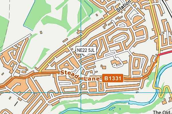 NE22 5JL map - OS VectorMap District (Ordnance Survey)