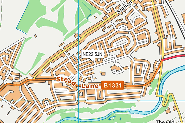 NE22 5JN map - OS VectorMap District (Ordnance Survey)