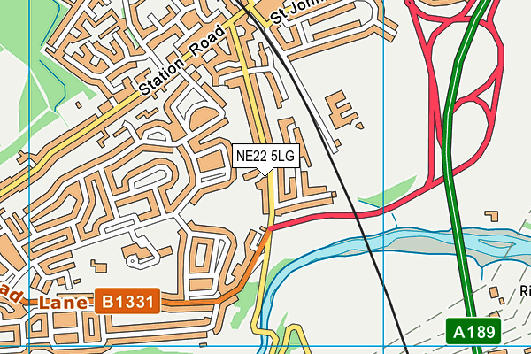 NE22 5LG map - OS VectorMap District (Ordnance Survey) NE22 5LG map - OS VectorMap District (Ordnance Survey)