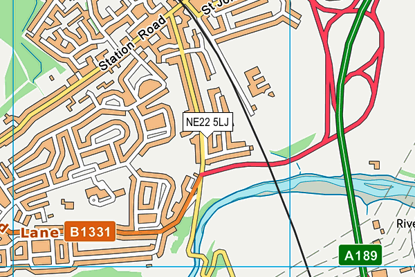 NE22 5LJ map - OS VectorMap District (Ordnance Survey) NE22 5LJ map - OS VectorMap District (Ordnance Survey)