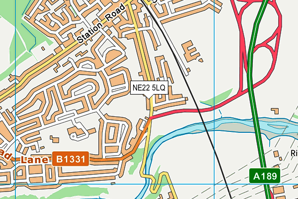 NE22 5LQ map - OS VectorMap District (Ordnance Survey) NE22 5LQ map - OS VectorMap District (Ordnance Survey)