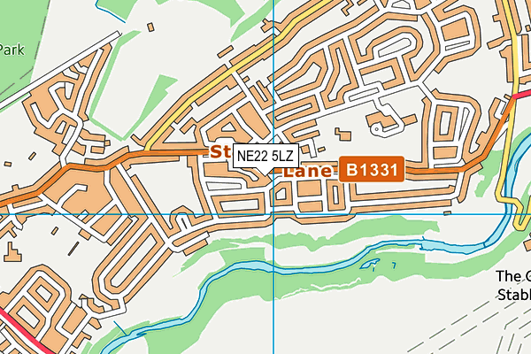 NE22 5LZ map - OS VectorMap District (Ordnance Survey) NE22 5LZ map - OS VectorMap District (Ordnance Survey)