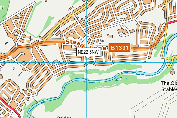 NE22 5NW map - OS VectorMap District (Ordnance Survey) NE22 5NW map - OS VectorMap District (Ordnance Survey)