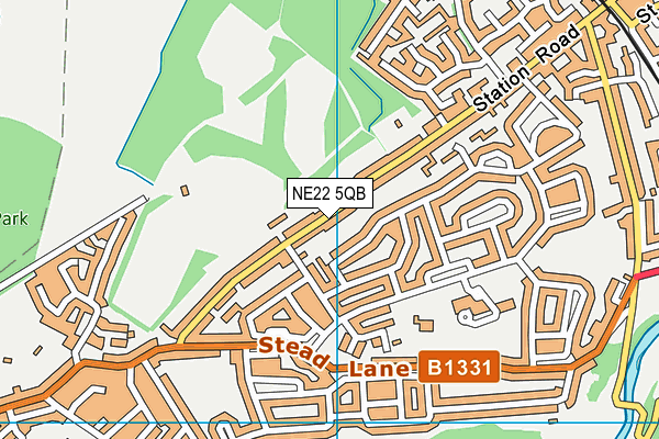 NE22 5QB map - OS VectorMap District (Ordnance Survey) NE22 5QB map - OS VectorMap District (Ordnance Survey)