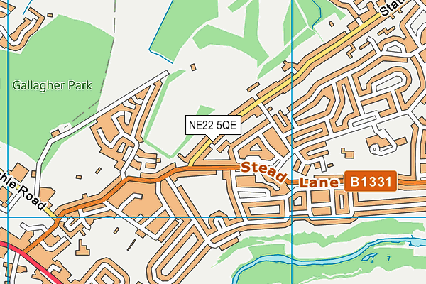 NE22 5QE map - OS VectorMap District (Ordnance Survey) NE22 5QE map - OS VectorMap District (Ordnance Survey)